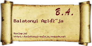 Balatonyi Aglája névjegykártya